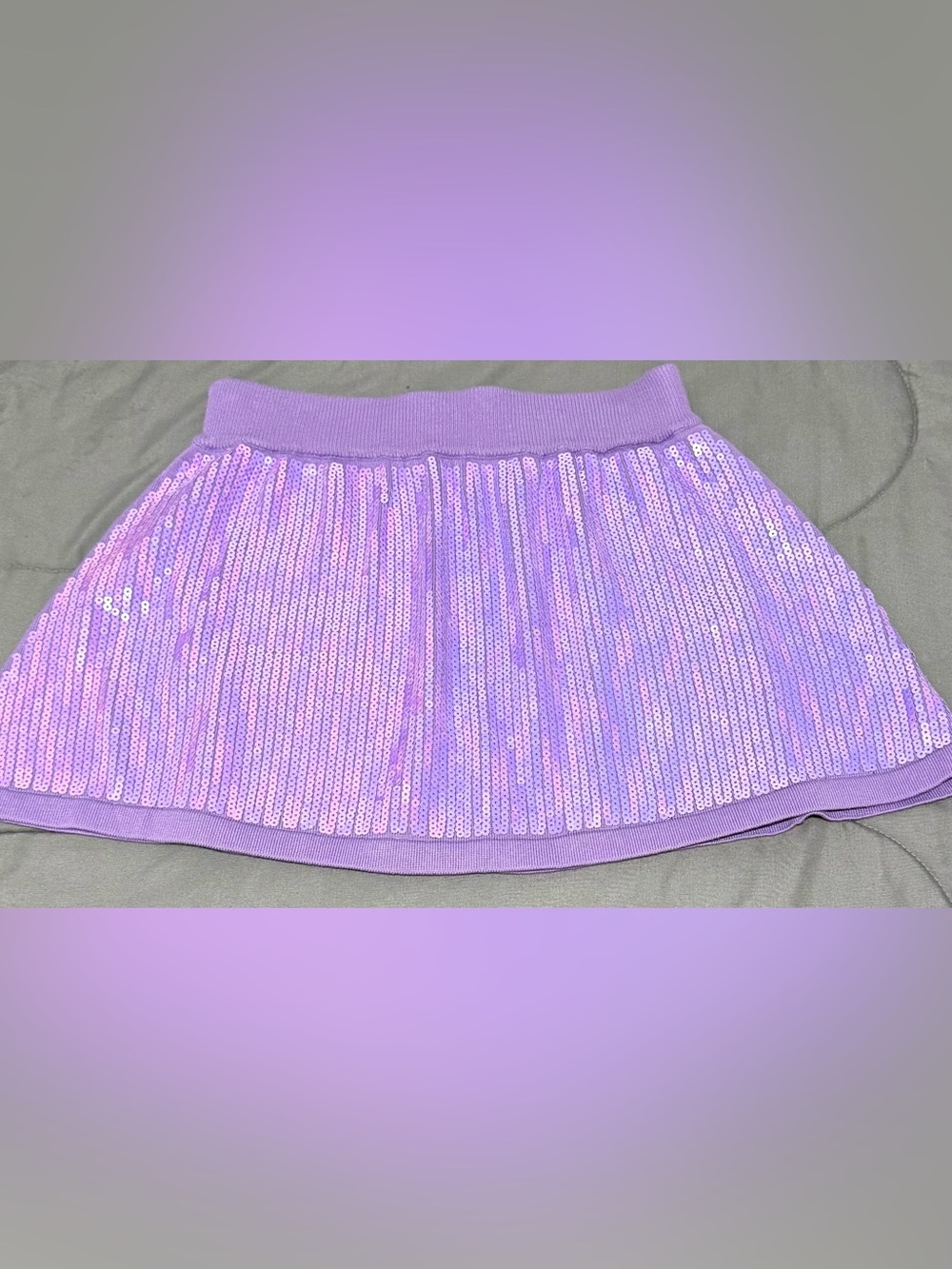 QUEEN OF SPARKLES Lavender Sequin Mini Skirt